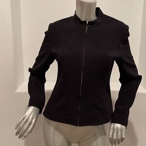 Louben Stretch Zip Front Jacket Black Size 6 BNWT